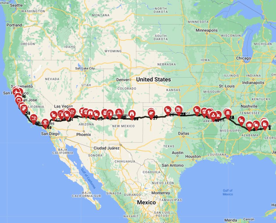 Epic motorhome trip from Atlanta to San Francisco